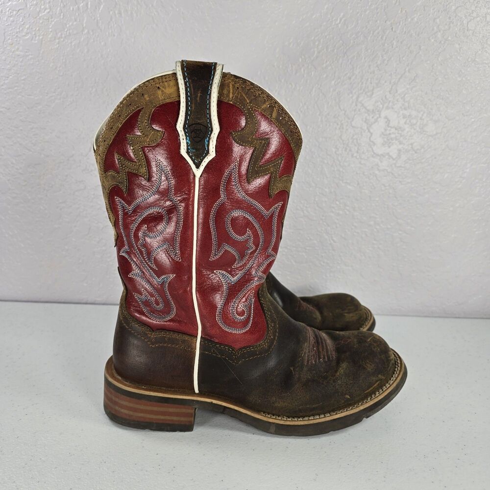 Ariat Unbridled Western Boots Womens 8.5 Brown Red Leather 10010198